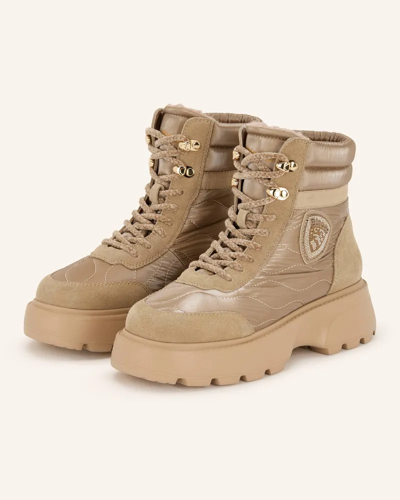 Blauer Schnürstiefel BLANCA03 Beige
