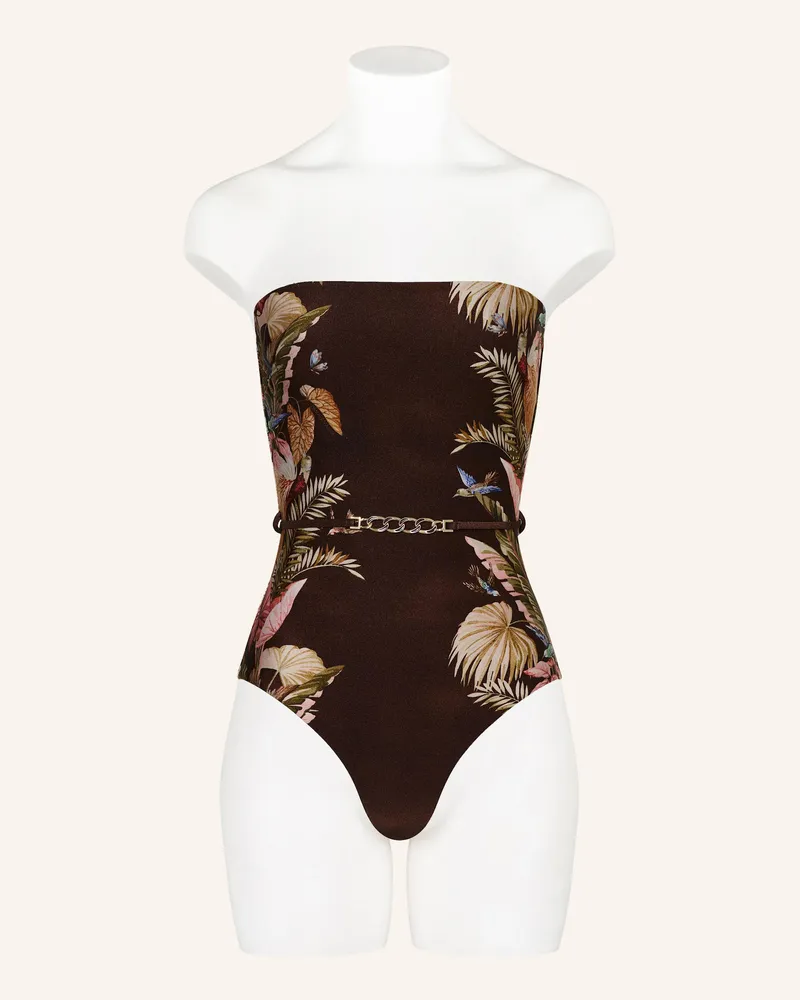 Zimmermann Bandeau-Badeanzug Ascension braun Dunkelbraun