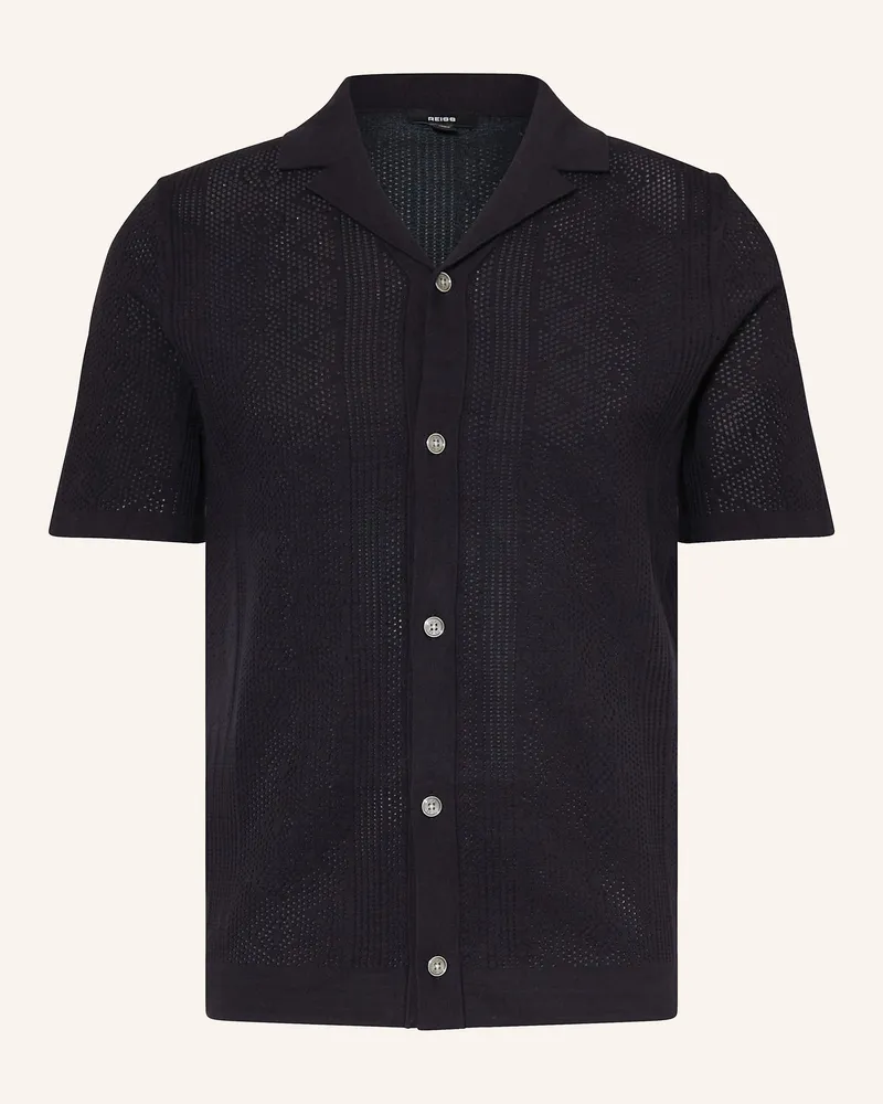 Reiss Strickhemd Kipling Regular Fit blau Dunkelblau
