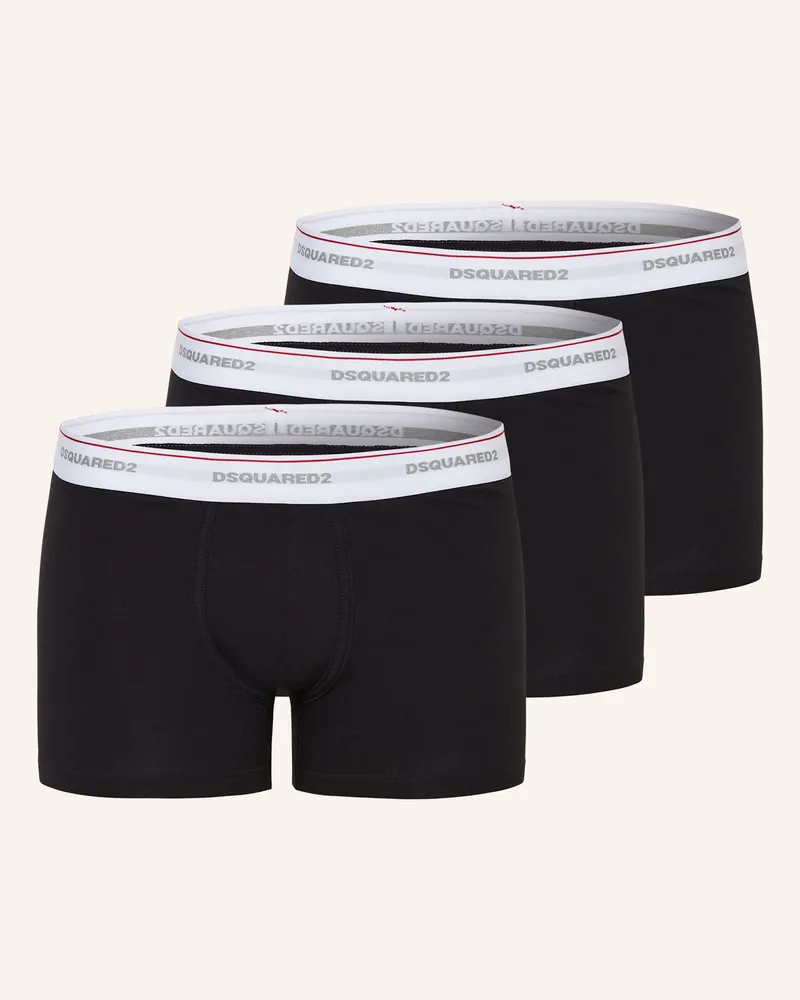 Dsquared2 3er-Pack Boxershorts schwarz Schwarz