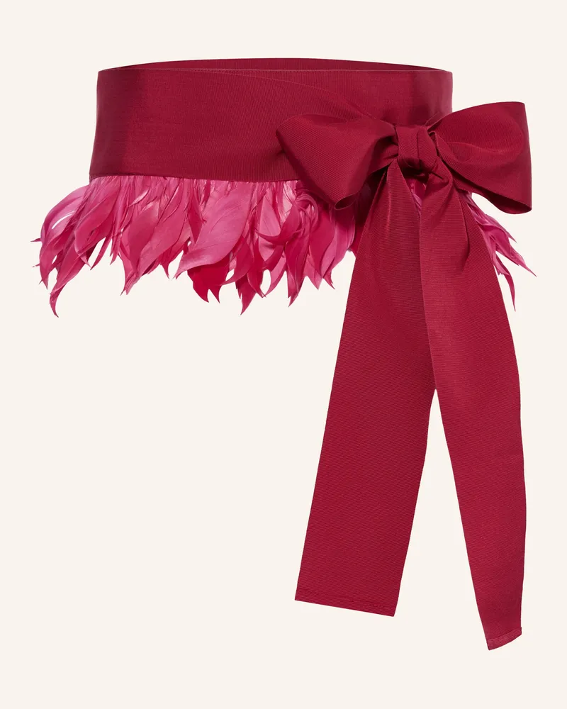 Sara Roka Bindegürtel New York pink Dunkelrot
