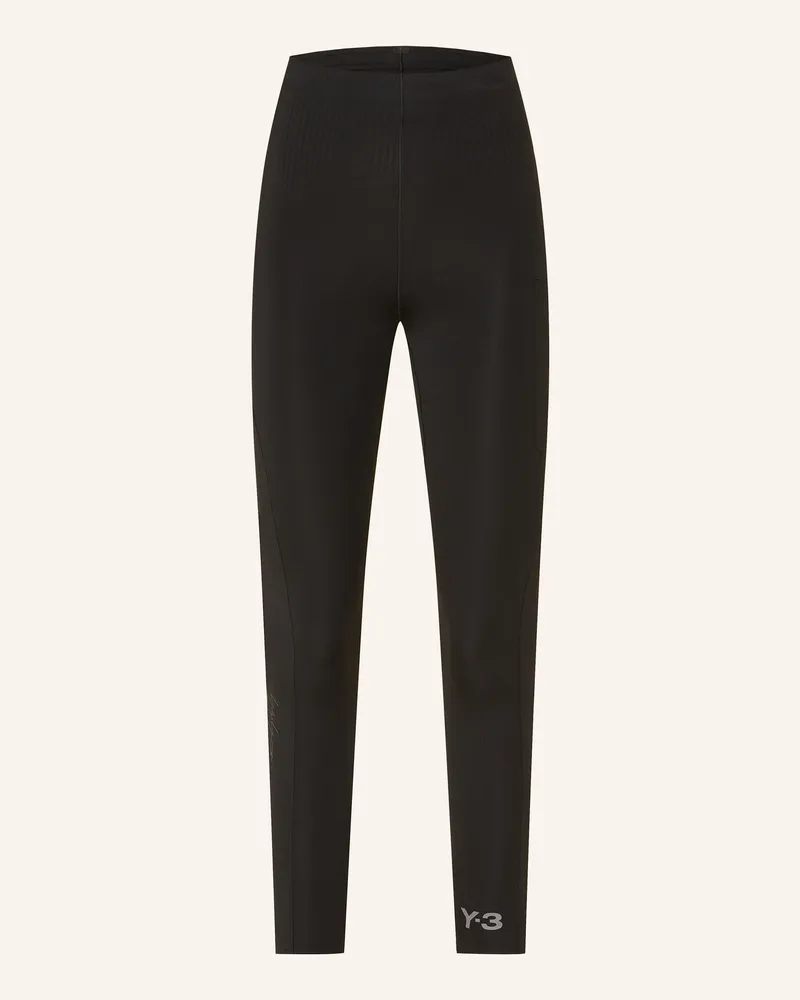Y-3 Lauf-Tights Schwarz