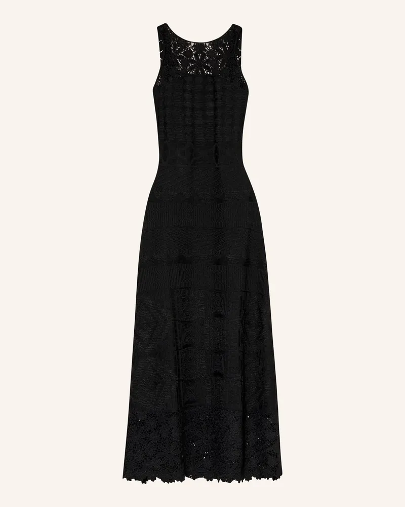 Maje Strickkleid mit Spitze Schwarz