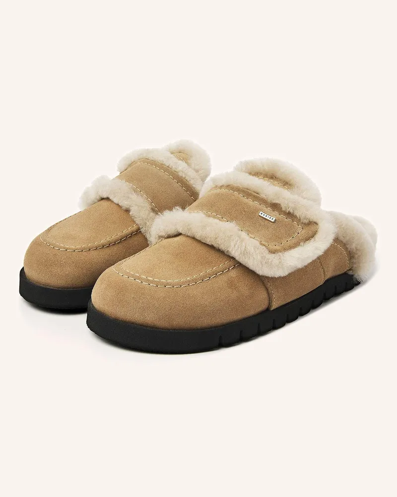 Nubikk Hausschuhe Teddy Fur beige Taupe