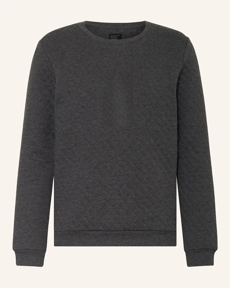 Schiesser Lounge-Sweatshirt Mix+Relax grau Dunkelgrau