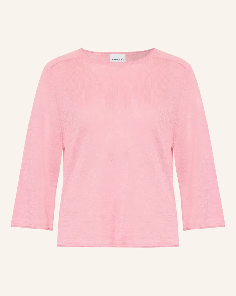 COMMA Pullover Mit Leinen Und 3/4-Arm pink Rosa
