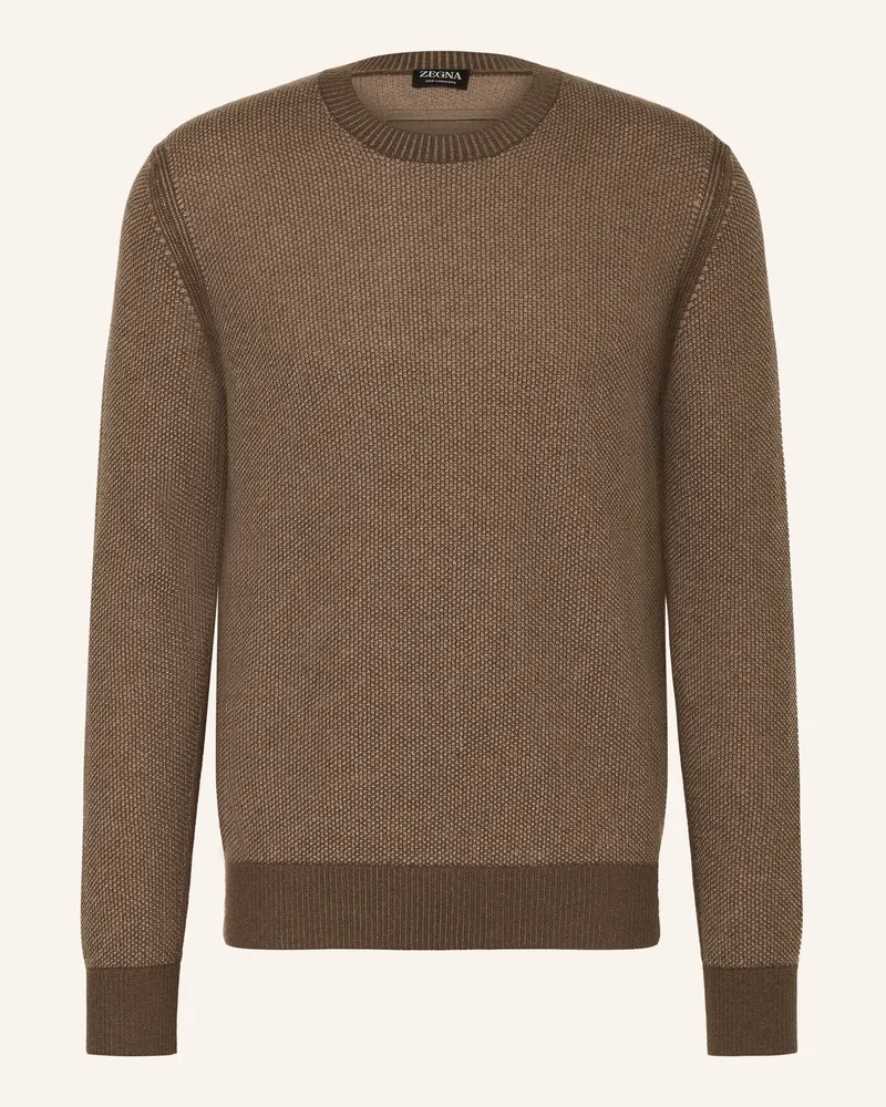 Ermenegildo Zegna Cashmere-Pullover Hellbraun