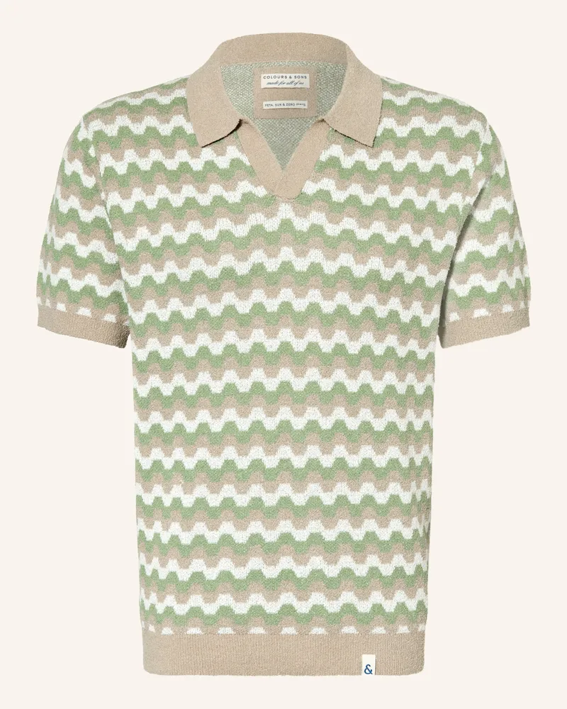 colours & sons Strick-Poloshirt beige Beige