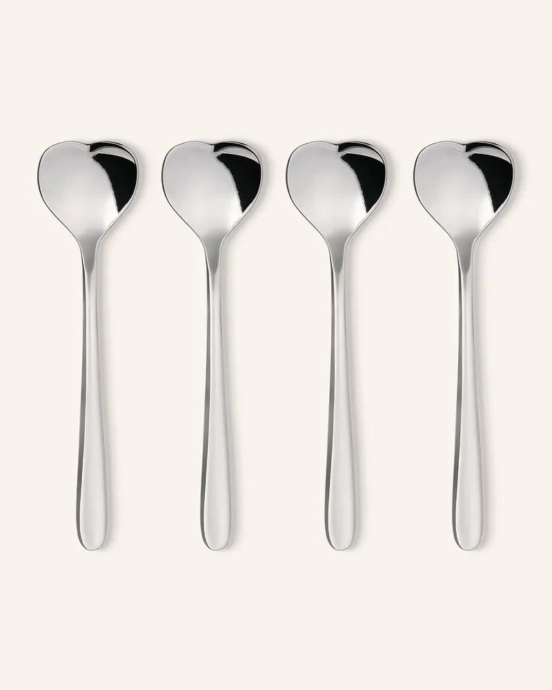 Alessi 4er-Set Teelöffel silber Silber