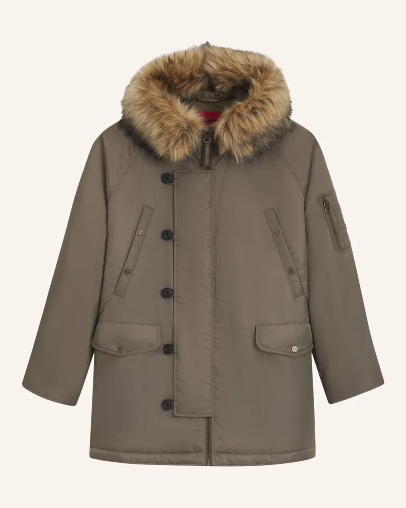 HUGO BOSS Casual Mantel MAKARO2541 Regular Fit Grau