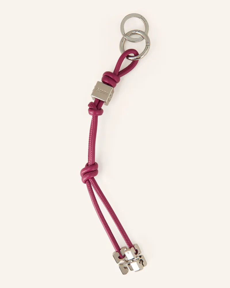 Ganni Taschenanhänger Fuchsia