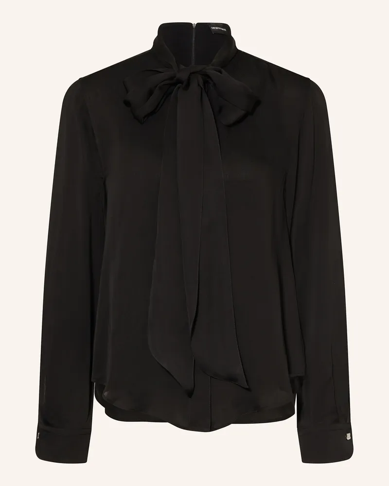 HUGO BOSS Bluse EKARMA mit abnehmbarer Schluppe Schwarz