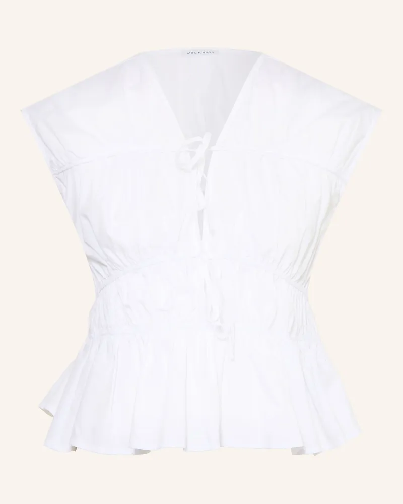 Mrs & HUGS Blusentop Weiss