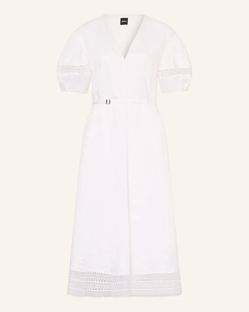 HUGO BOSS Kleid DORALIA mit Spitze Weiss