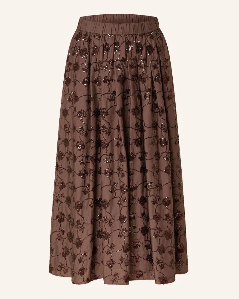Max Mara Rock TEMPRA mit Pailletten Dunkelbraun