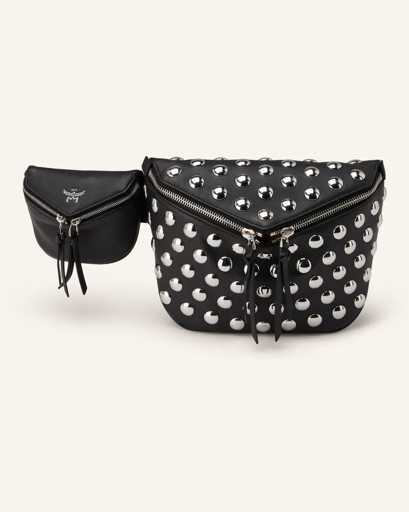 MCM Gürteltasche Diamond 3d Mit Nieten schwarz Schwarz