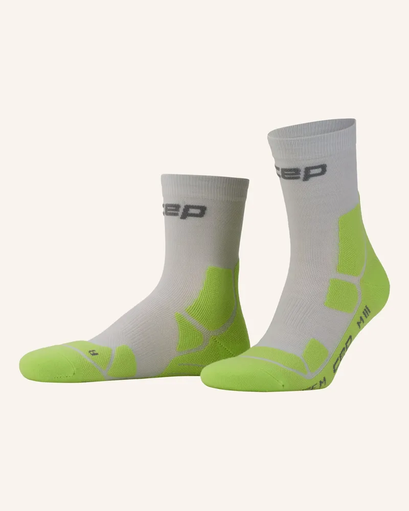 CEP Trekking-Socken Hiking Mid Cushion Compression - Mid Cut Mit Merinowolle grau Hellgrau