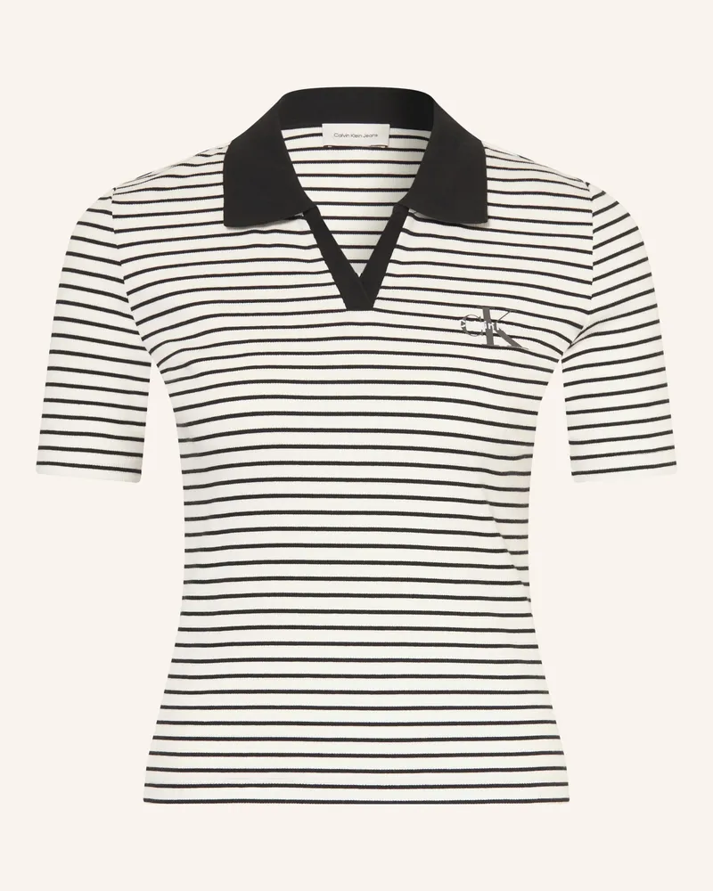 Calvin Klein Jersey-Poloshirt schwarz Ecru