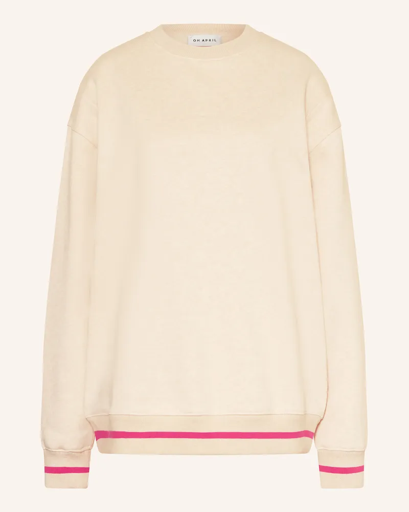 OH APRIL Oversized-Sweatshirt HOT MUM Beige