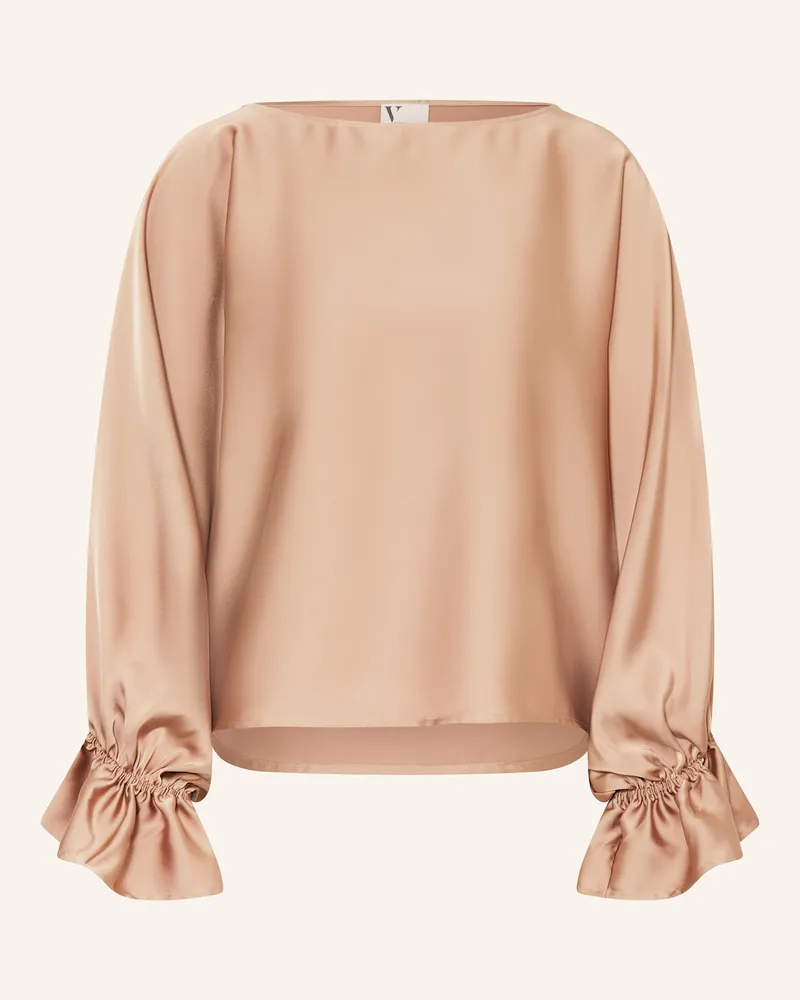 Vera Mont Blusenshirt aus Satin mit Volants Beige