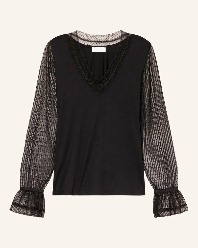 Rich&Royal Blusenshirt im Materialmix Schwarz