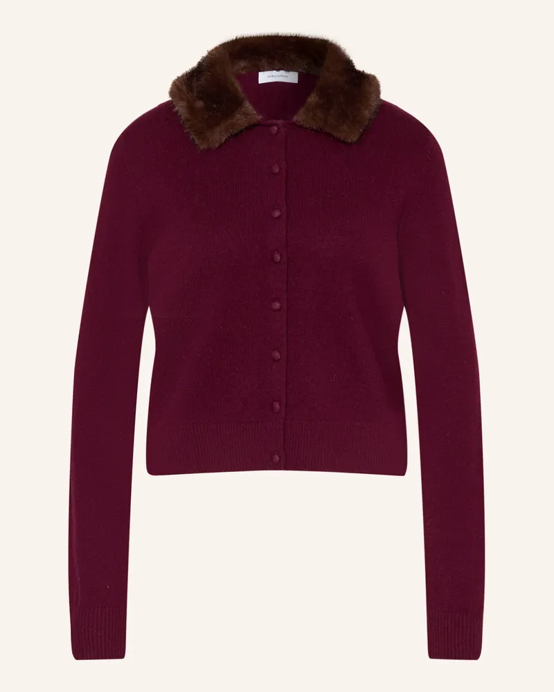 Darling Harbour Strickjacke Mit Abnehmbarem Kragen rot Deep