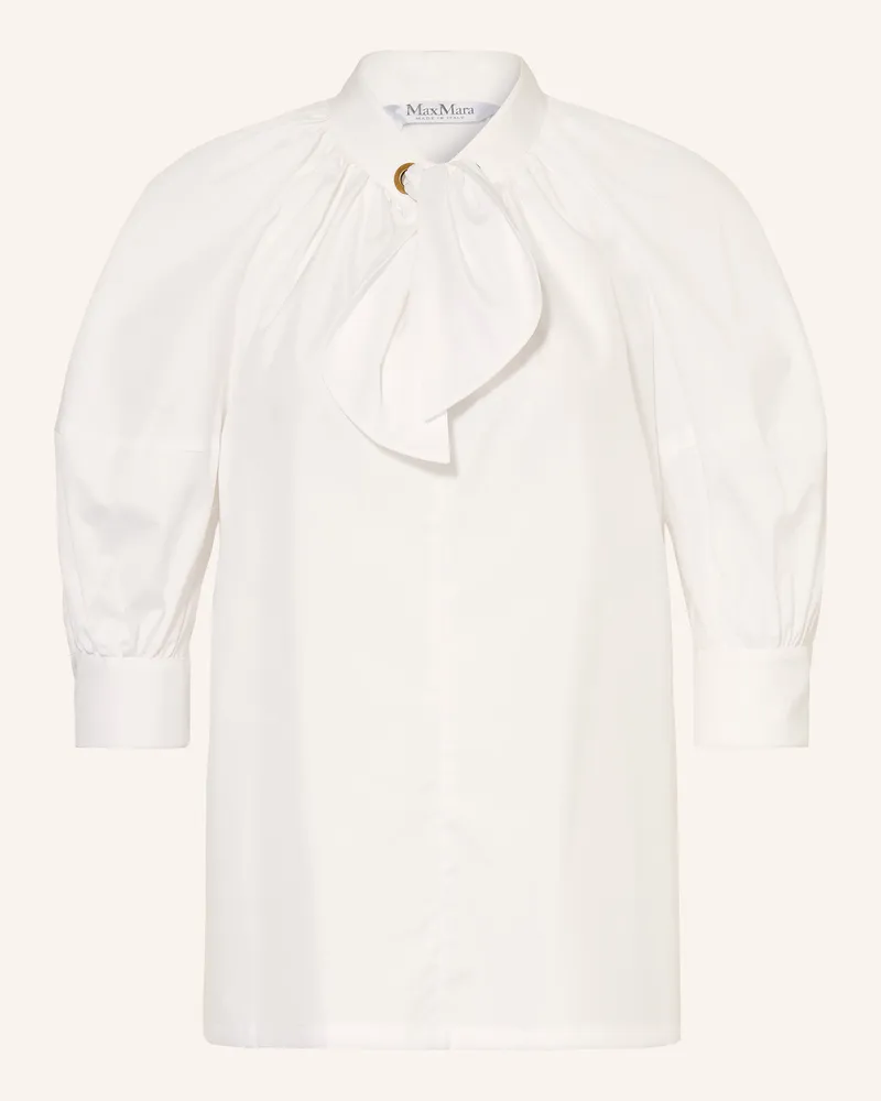 Max Mara Blusenshirt Quinoa Mit 3/4-Arm Und Abnehmbarer Schluppe weiss Weiss