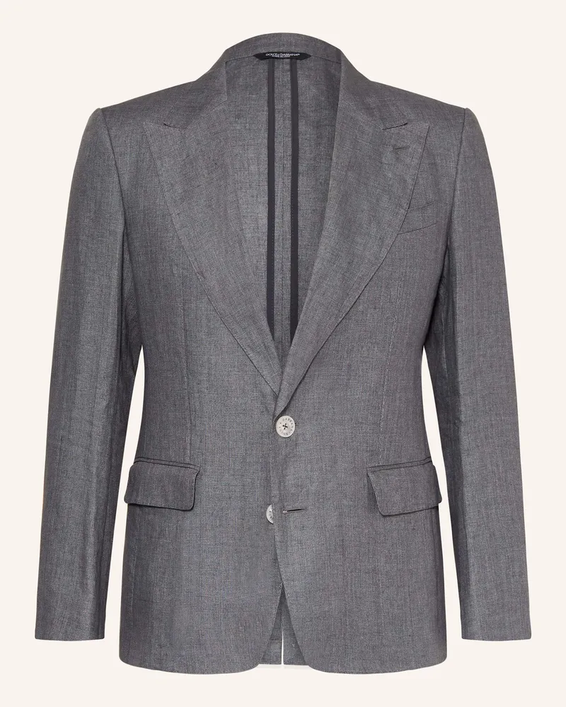 Dolce & Gabbana Anzugsakko Extra Slim Fit Aus Leinen grau N0701