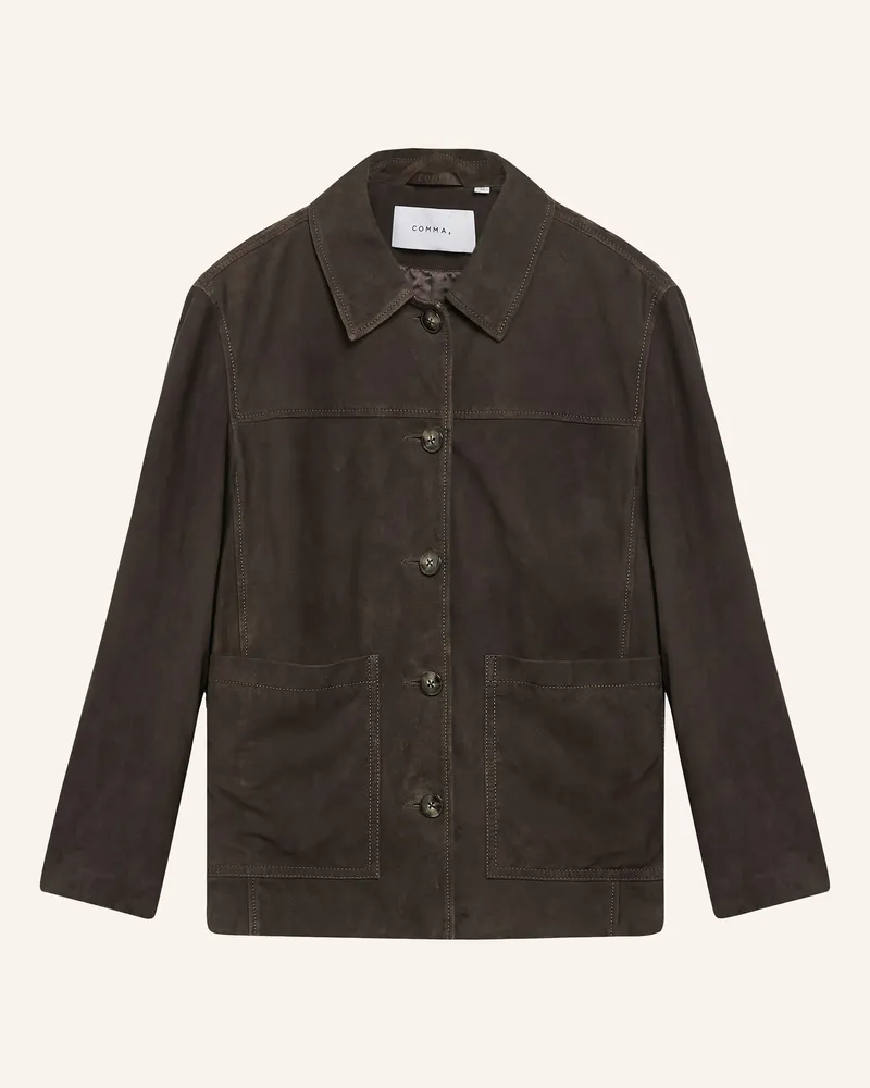 COMMA Lederjacke braun Dunkelbraun