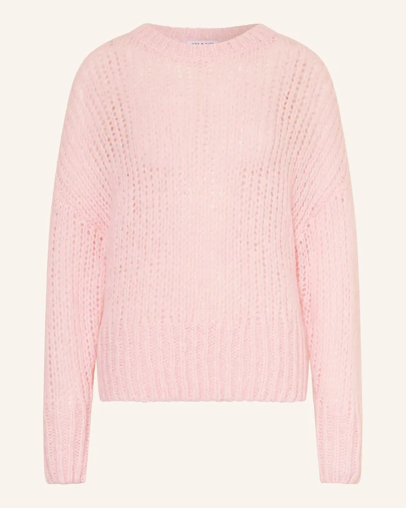 Mrs & HUGS Pullover mit Alpaka Rosa