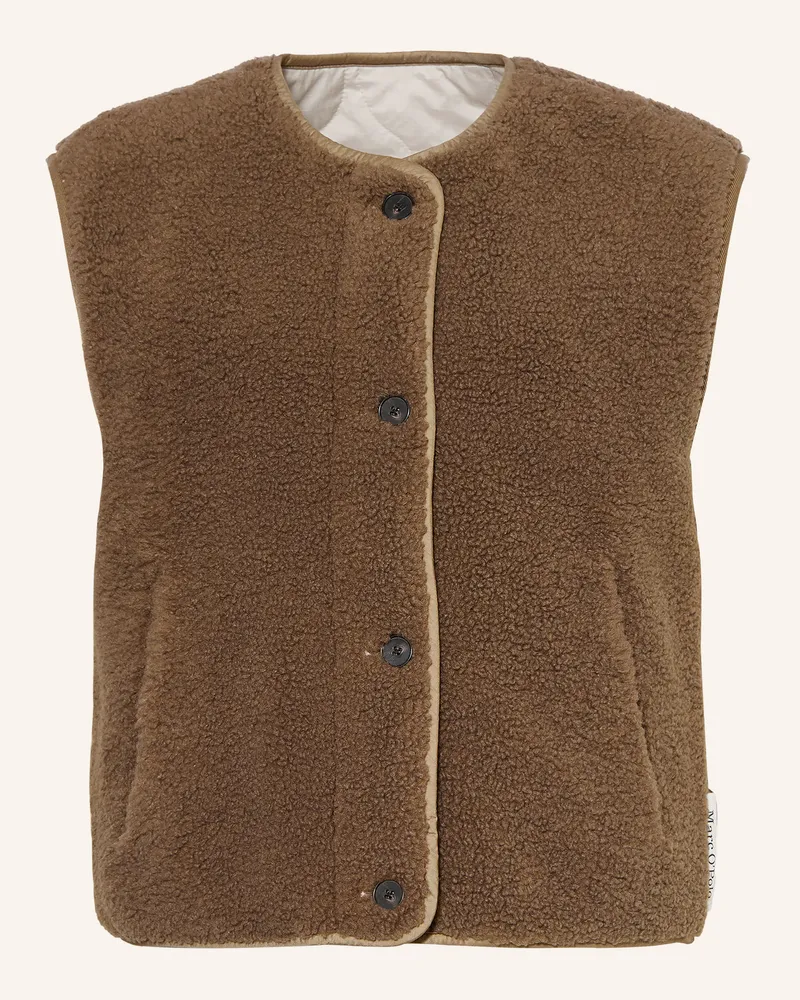 Marc O'Polo Teddyfell-Weste Zum Wenden braun Braun