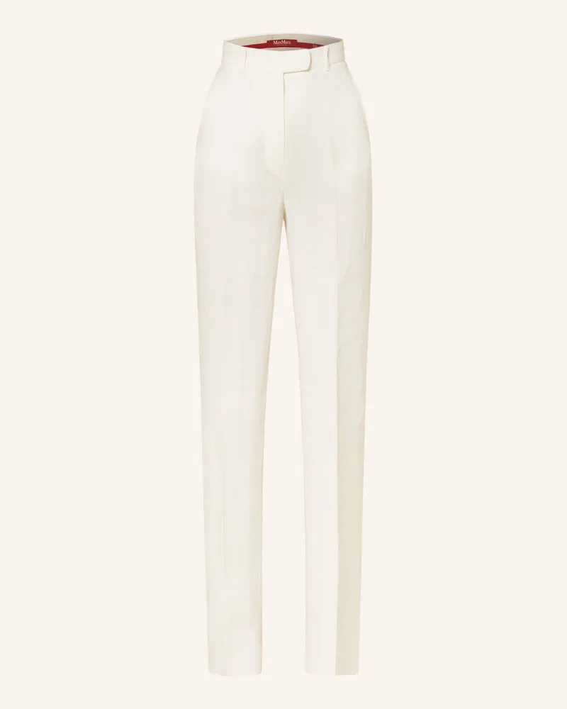 Max Mara Marlenehose ALCANO aus Leinen Ecru