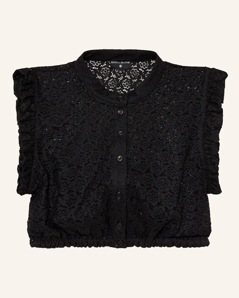 KINGA MATHE Dirndlbluse Emma Aus Spitze schwarz Schwarz