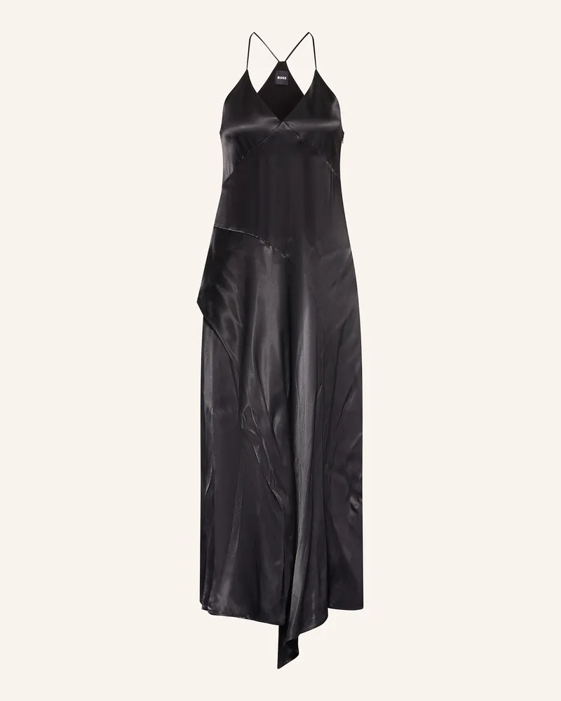 HUGO BOSS Cocktailkleid DAMARNI aus Satin Schwarz