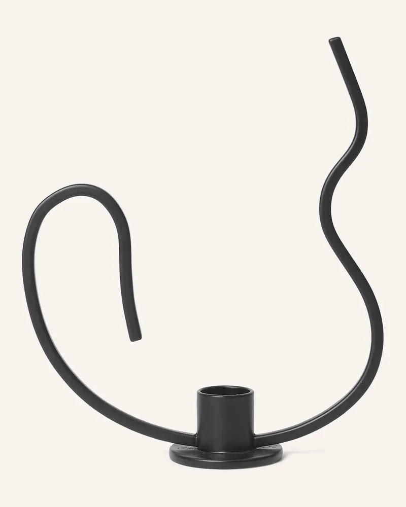 ferm LIVING Kerzenhalter Valse Low schwarz Schwarz