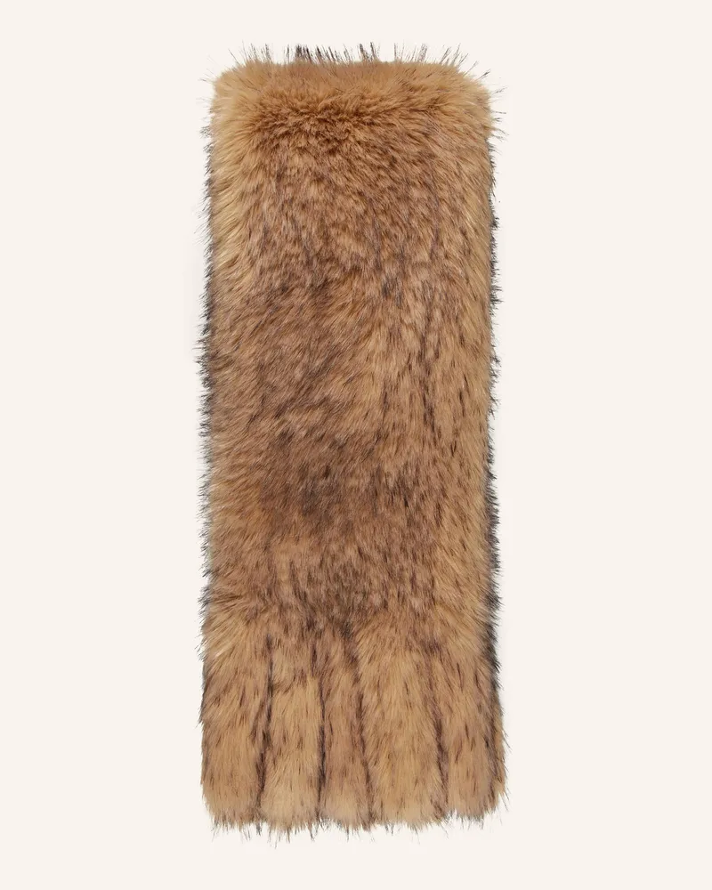 ROTATE Birger Christensen Kunstpelz-Schal Hellbraun