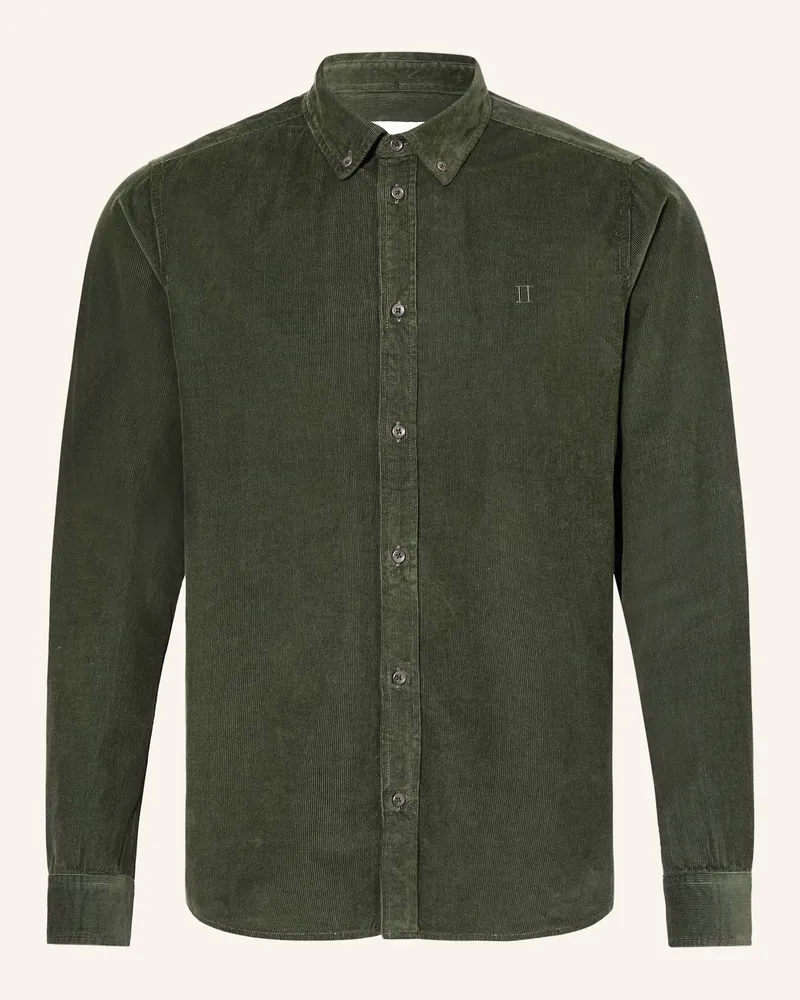 LES DEUX Cordhemd Konrad Regular Fit gruen Dunkelgrün
