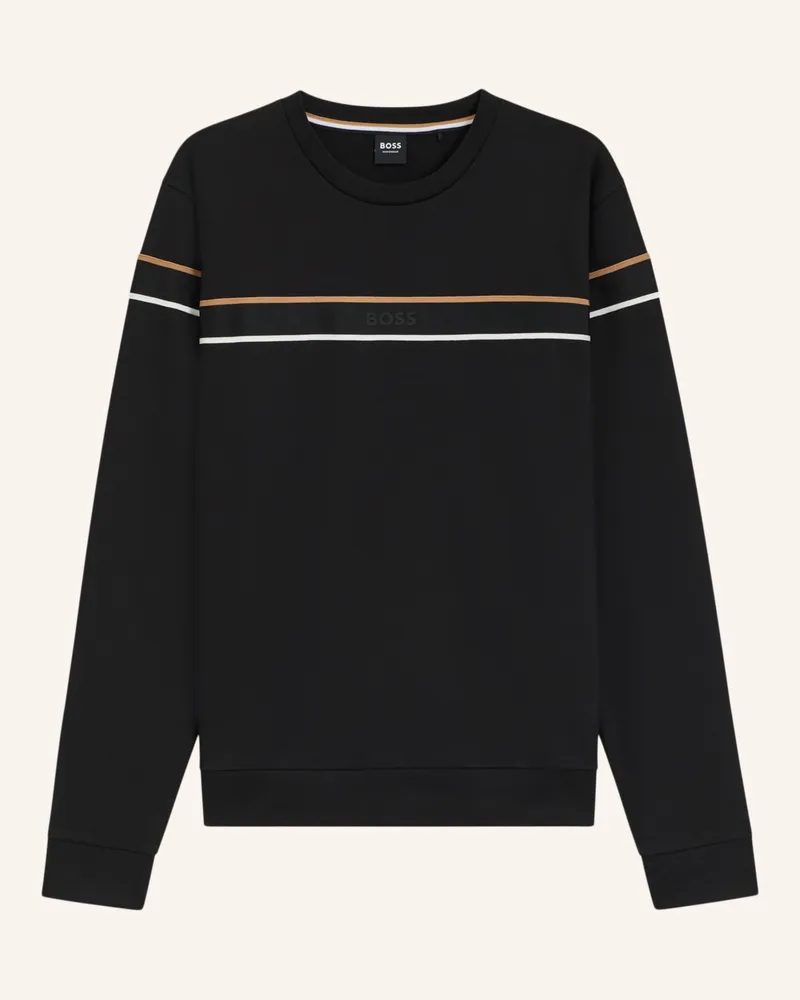 HUGO BOSS Loungewear Oberteil ICONIC SWEATSHIRT Regular Fit Schwarz