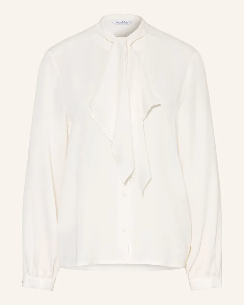 Max Mara Schluppenbluse Leccio Aus Seide weiss Weiss