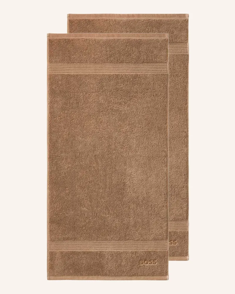 HUGO BOSS Handtuch 2er Set Loft braun Camel