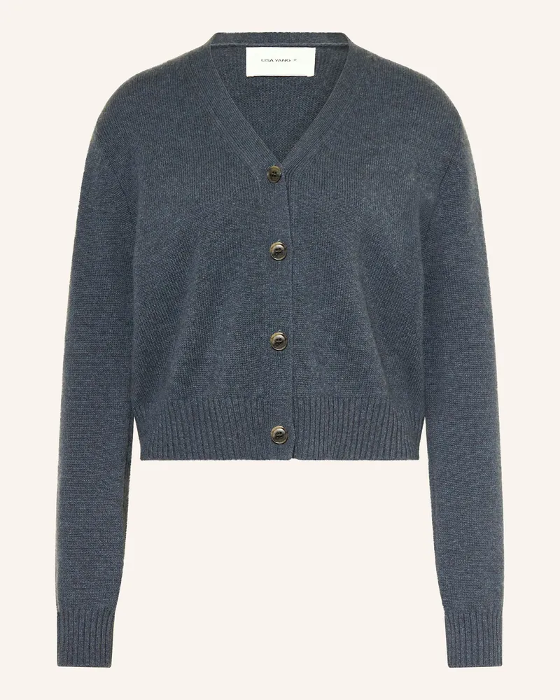 Lisa Yang Strickjacke MARION aus Cashmere Blaugrau