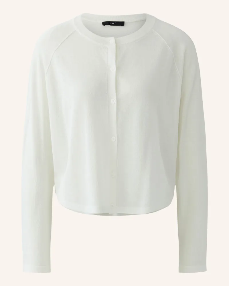 Oui  Strickjacke weiss Weiss