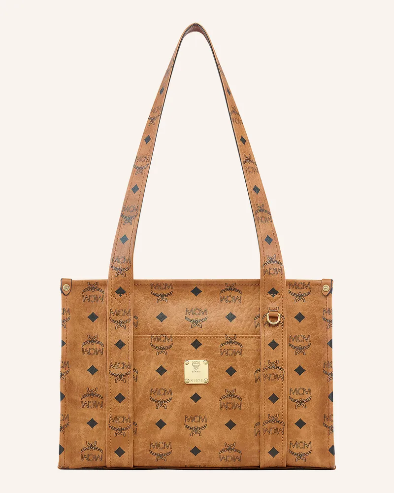 MCM Shopper Aren Visetos Small braun Cognac
