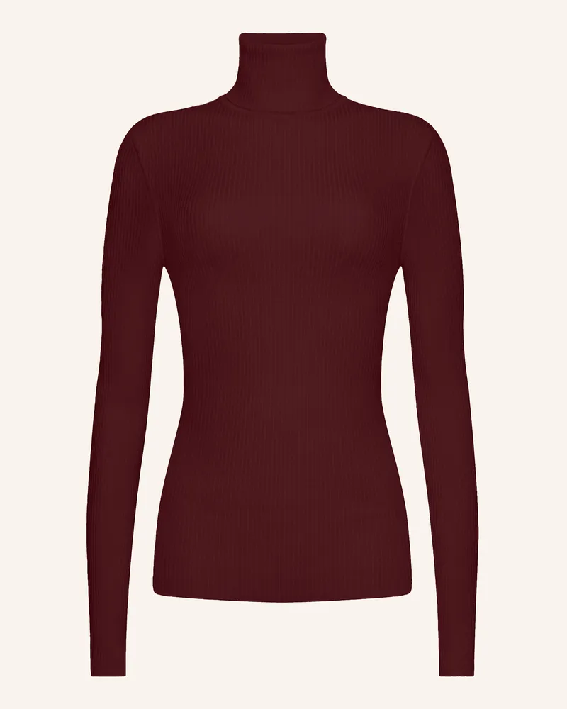 Wolford Pullover Merino Fine Rib Top Long Sleeves rot Rot