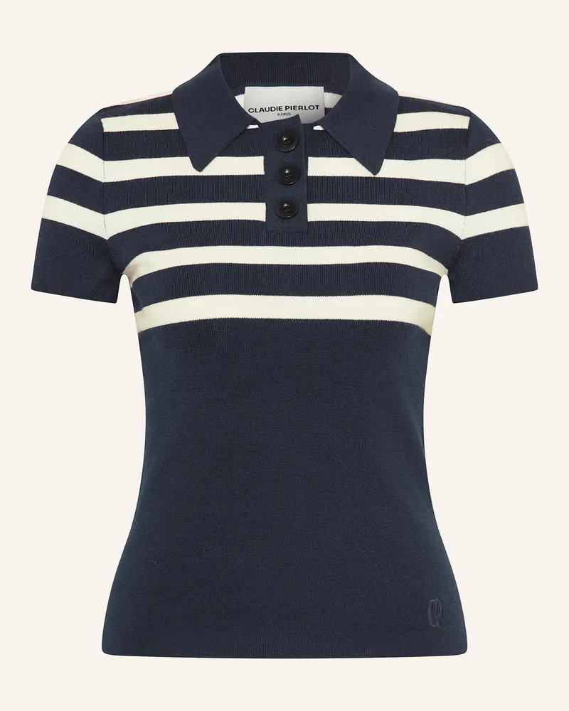 Claudie Pierlot Strick-Poloshirt Dunkelblau
