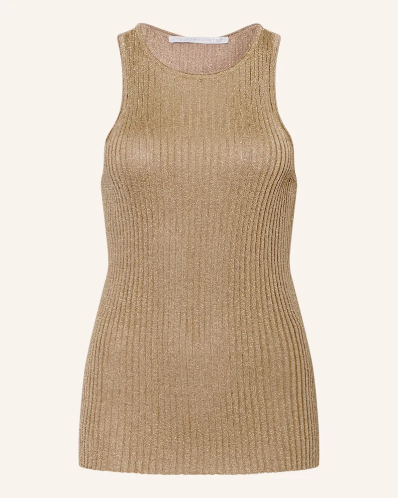 Stella McCartney Top mit Glitzergarn Gold