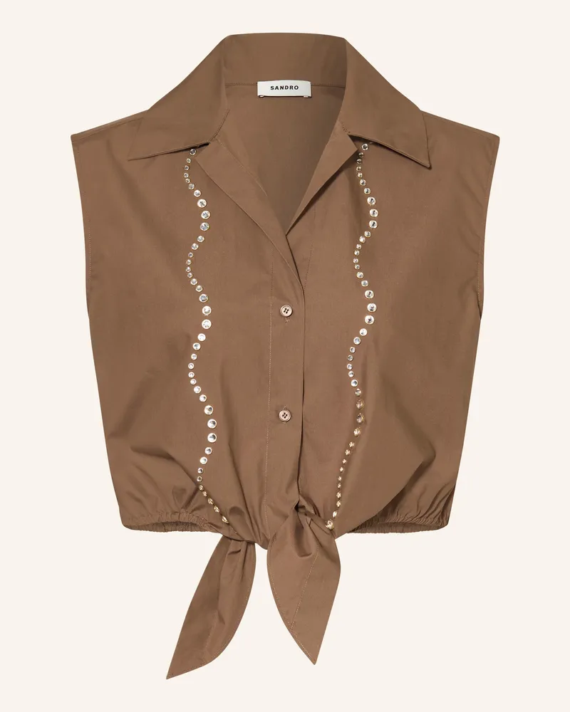 Sandro Bluse Mit Schmucksteinen braun Braun