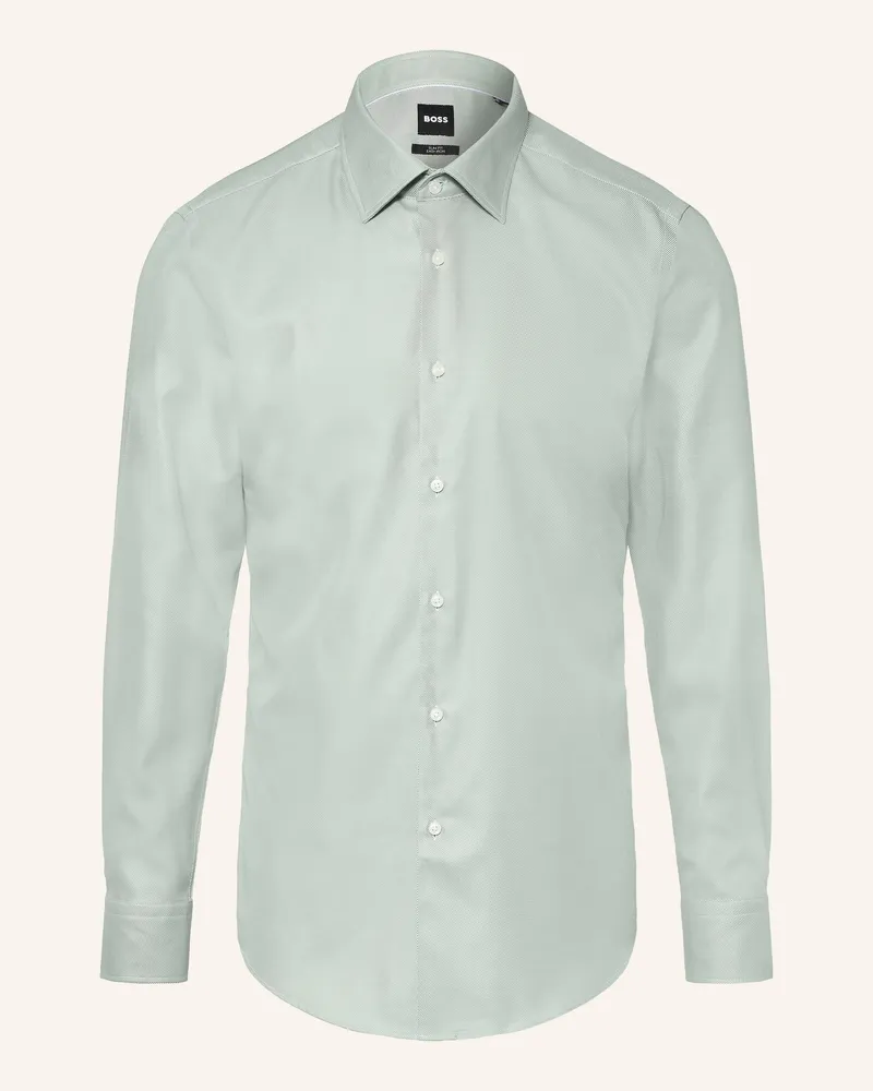 HUGO BOSS Hemd Hank Slim Fit gruen Hellgrün