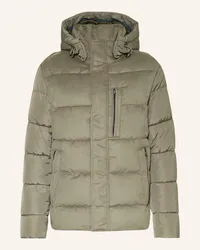 Strokesman's Steppjacke im Materialmix mit abnehmbarer Kapuze Beige