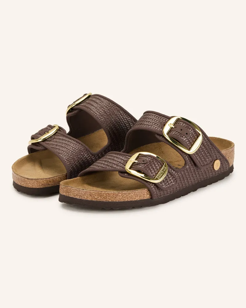 Birkenstock Pantoletten ARIZONA BIG BUCKLE RAFFIA Braun